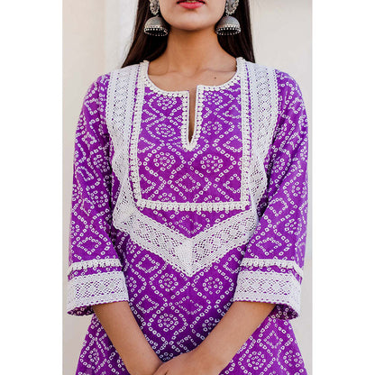 Gulabo Jaipur Baruni Purple Straight Kurta And Pant (Set of 2)