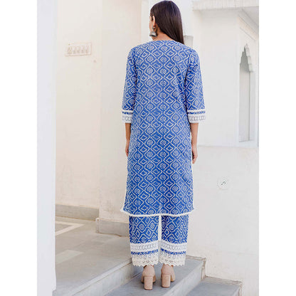 Gulabo Jaipur Baruni Blue Straight Kurta And Pant (Set of 2)