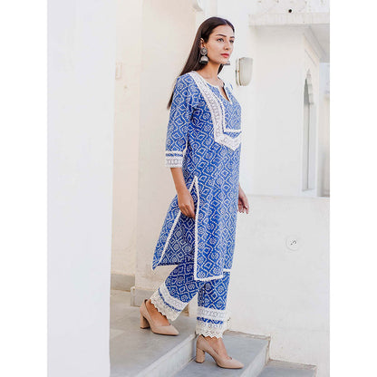 Gulabo Jaipur Baruni Blue Straight Kurta And Pant (Set of 2)