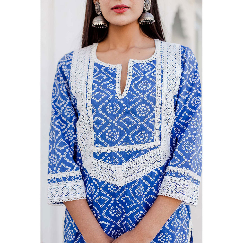 Gulabo Jaipur Baruni Blue Straight Kurta And Pant (Set of 2)