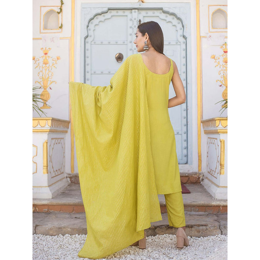 Gulabo Jaipur Noori Olive Straight Set (Set of 3)