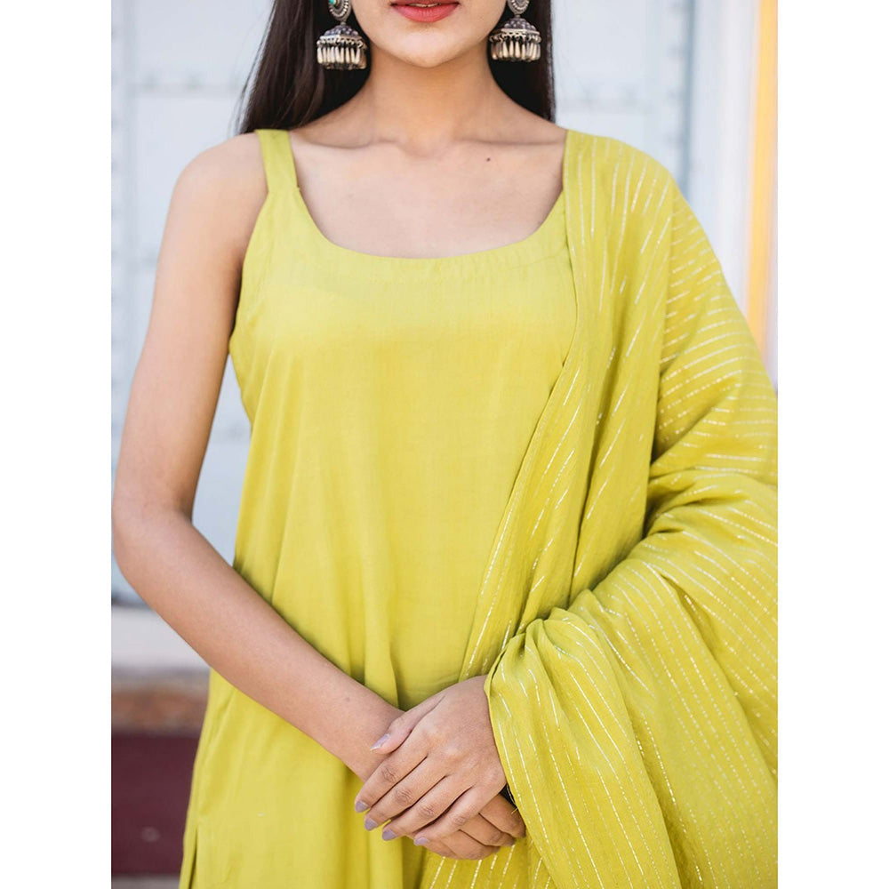 Gulabo Jaipur Noori Olive Straight Set (Set of 3)