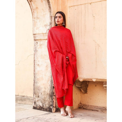 Gulabo Jaipur Noori Red Straight Set (Set of 3)