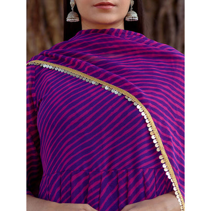 Gulabo Jaipur Rang Purple Anarkali And Pant With Dupatta (Set Of 3)