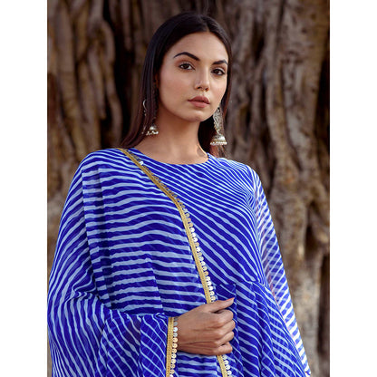 Gulabo Jaipur Rang Blue Anarkali And Pant With Dupatta (Set Of 3)