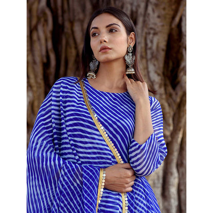 Gulabo Jaipur Rang Blue Anarkali And Pant With Dupatta (Set Of 3)