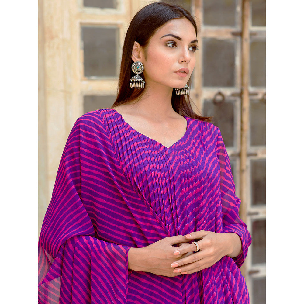 Gulabo Jaipur Rang Purple Straight Kurta And Pant With Inner & Dupatta (Set Of 4)