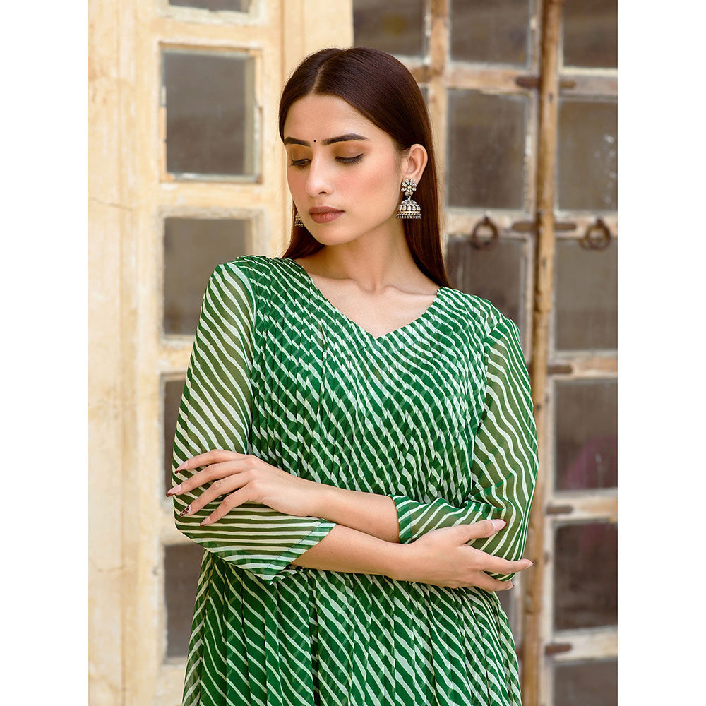 Gulabo Jaipur Rang Green Straight Kurta And Pant With Inner & Dupatta (Set Of 4)
