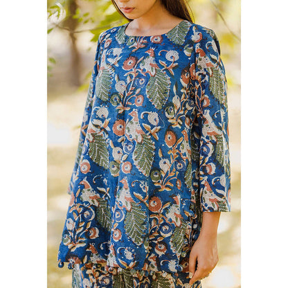 Gulabo Jaipur Morbagh Blue Kurta And Pant (Set Of 2)