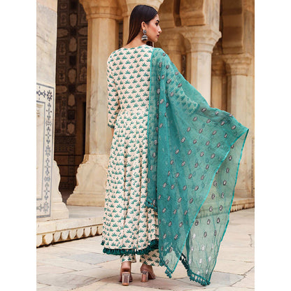 Gulabo Jaipur Padmini Green And Pant With Dupatta (Set of 3)