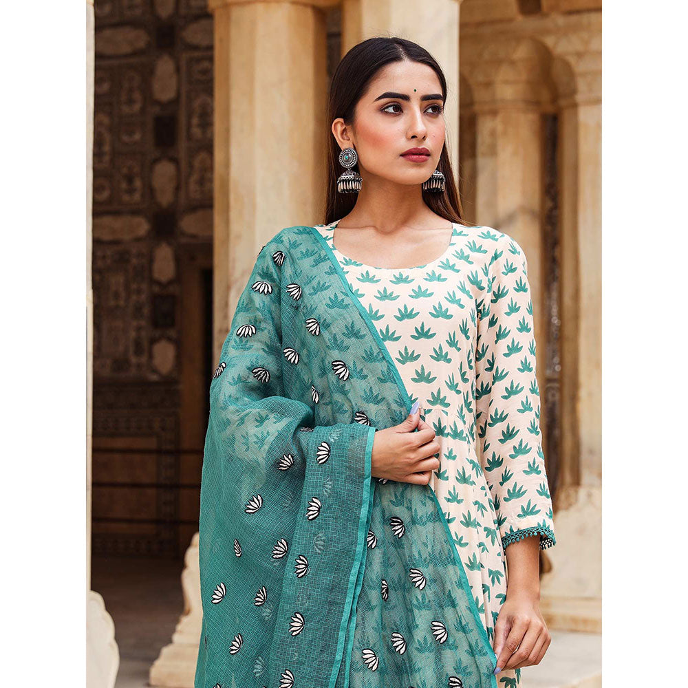 Gulabo Jaipur Padmini Green And Pant With Dupatta (Set of 3)