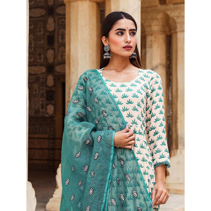 Gulabo Jaipur Padmini Green And Pant With Dupatta (Set of 3)