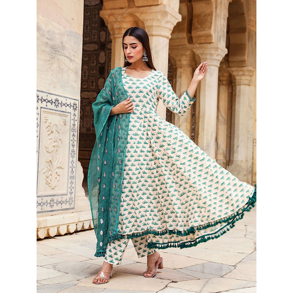 Gulabo Jaipur Padmini Green And Pant With Dupatta (Set of 3)