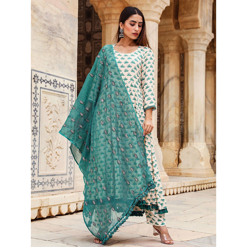 Gulabo Jaipur Padmini Green And Pant With Dupatta (Set of 3)