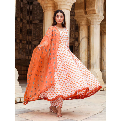 Gulabo Jaipur Padmini Orange And Pant With Dupatta (Set of 3)