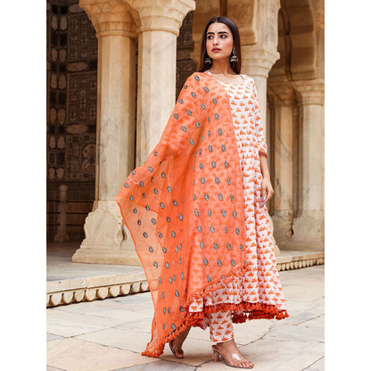 Gulabo Jaipur Padmini Orange And Pant With Dupatta (Set of 3)