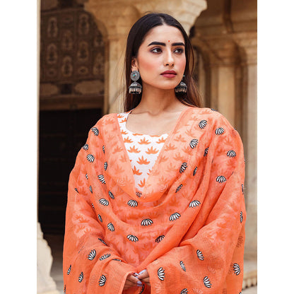 Gulabo Jaipur Padmini Orange And Pant With Dupatta (Set of 3)