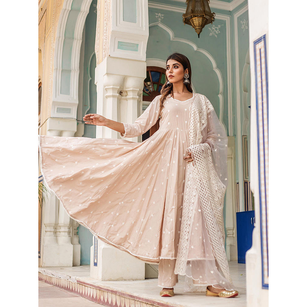 Gulabo Jaipur Grey Hai rat Anarkali With Pant And Dupatta (Set Of 3)