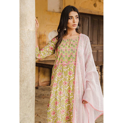 Gulabo Jaipur Lata Jaal Straight Kurta And Pant With Dupatta (Set of 3)