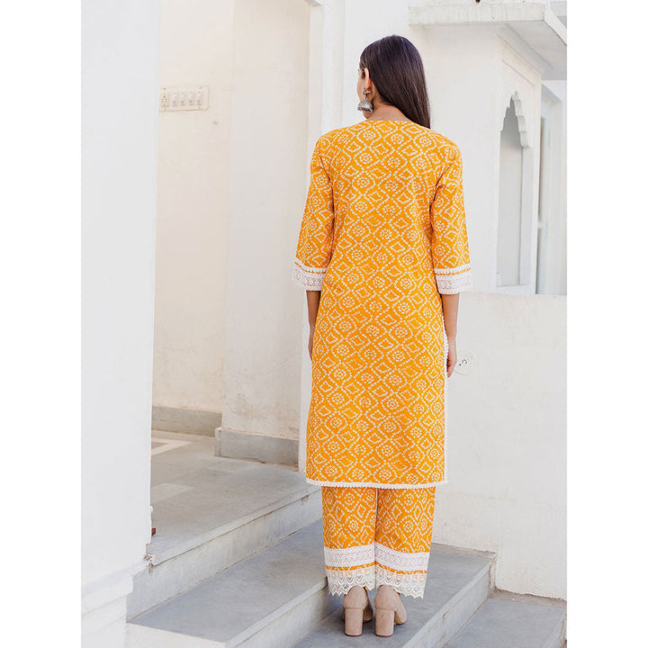 Gulabo Jaipur Baruni Yellow Straight Kurta And Pant (Set of 2)