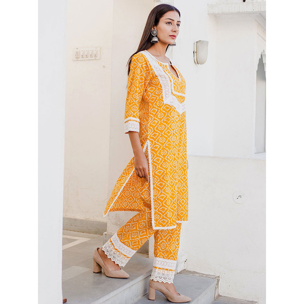 Gulabo Jaipur Baruni Yellow Straight Kurta And Pant (Set of 2)