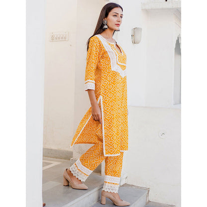 Gulabo Jaipur Baruni Yellow Straight Kurta And Pant (Set of 2)