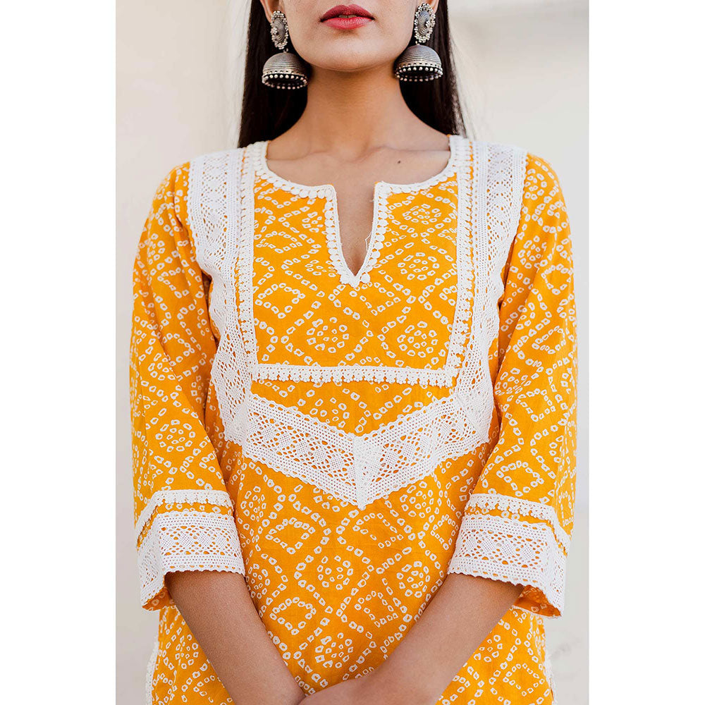 Gulabo Jaipur Baruni Yellow Straight Kurta And Pant (Set of 2)