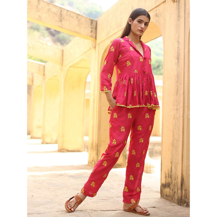 Gulabo Jaipur Saira Pink Top And Pant (Set of 2)