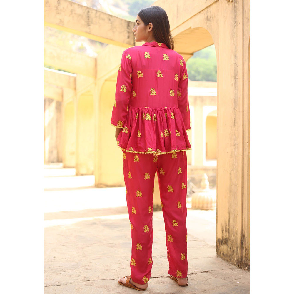 Gulabo Jaipur Saira Pink Top And Pant (Set of 2)