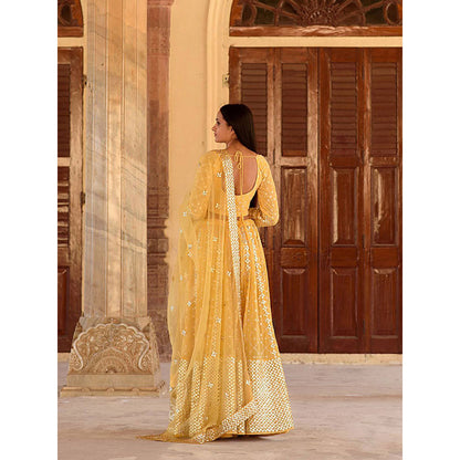 Gulabo Jaipur Nanda Yellow Lehenga (Set of 3)