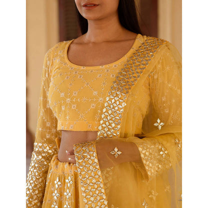 Gulabo Jaipur Nanda Yellow Lehenga (Set of 3)