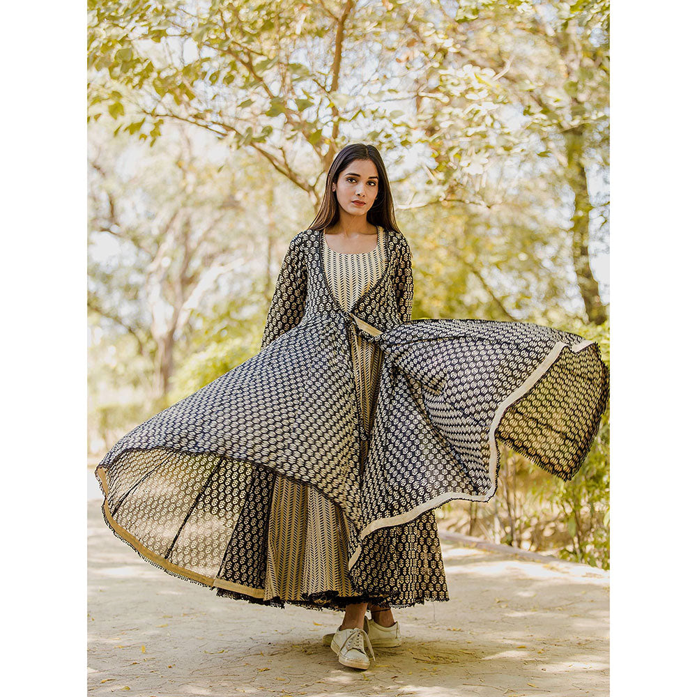 Gulabo Jaipur Izhaar Black Dress (Set of 2)