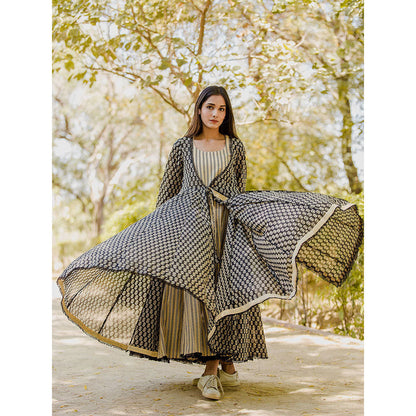 Gulabo Jaipur Izhaar Black Dress (Set of 2)