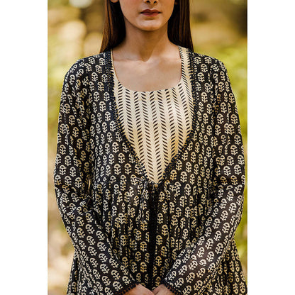 Gulabo Jaipur Izhaar Black Dress (Set of 2)