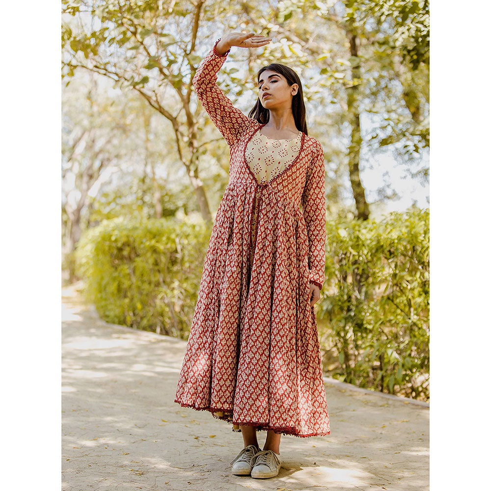 Gulabo Jaipur Izhaar Red Dress (Set of 2)