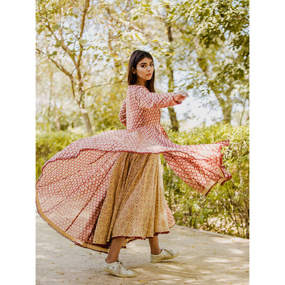 Gulabo Jaipur Izhaar Red Dress (Set of 2)