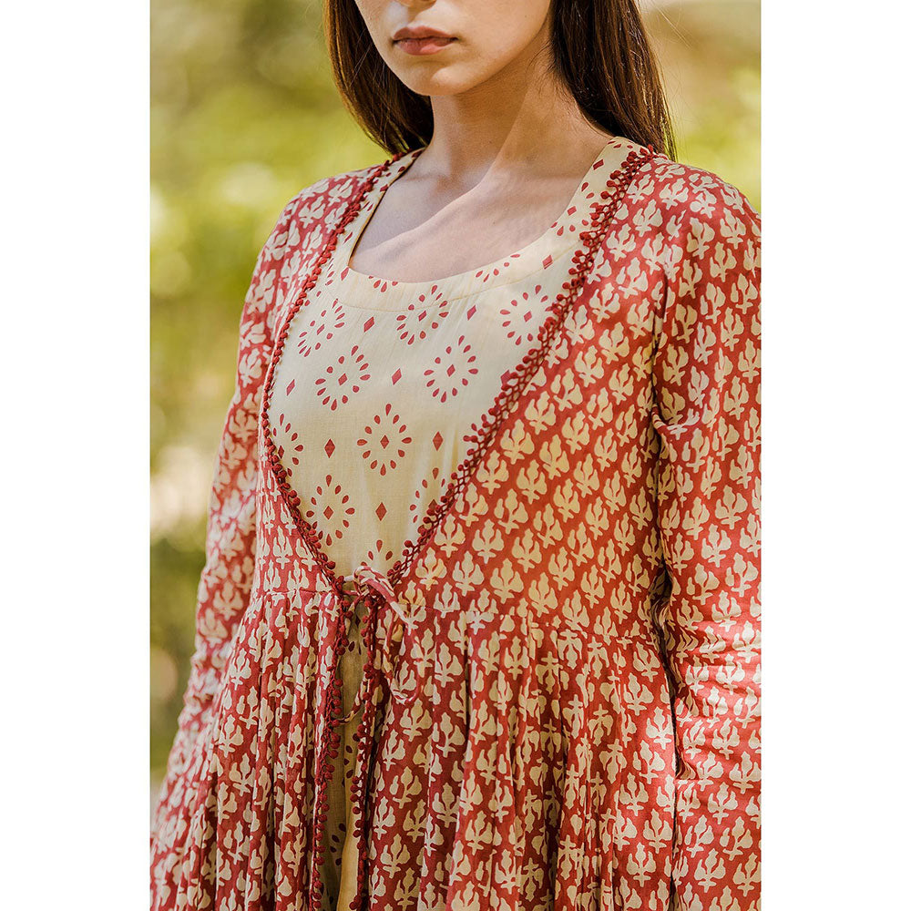 Gulabo Jaipur Izhaar Red Dress (Set of 2)