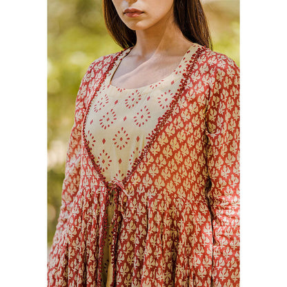 Gulabo Jaipur Izhaar Red Dress (Set of 2)