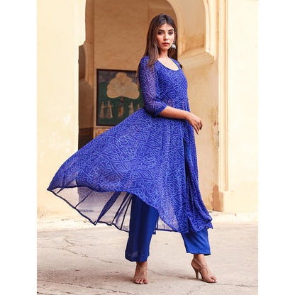 Gulabo Jaipur Blue Janhvi Anarkali And Pant (St Of 2)