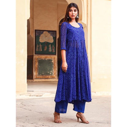 Gulabo Jaipur Blue Janhvi Anarkali And Pant (St Of 2)