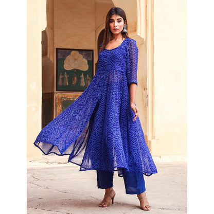 Gulabo Jaipur Blue Janhvi Anarkali And Pant (St Of 2)