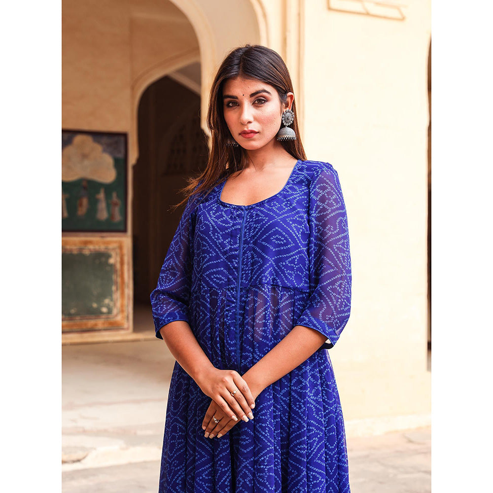 Gulabo Jaipur Blue Janhvi Anarkali And Pant (St Of 2)