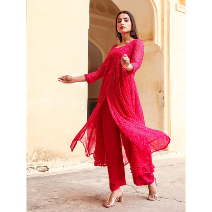 Gulabo Jaipur Pink Janhvi Anarkali And Pant (St Of 2)