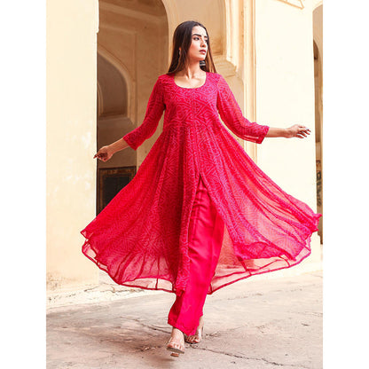 Gulabo Jaipur Pink Janhvi Anarkali And Pant (St Of 2)