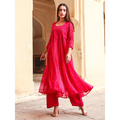 Gulabo Jaipur Pink Janhvi Anarkali And Pant (St Of 2)