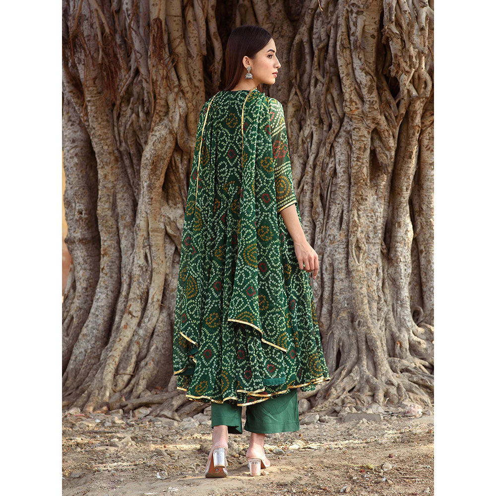 Gulabo Jaipur Naaz Green Anarkali (Set of 3)
