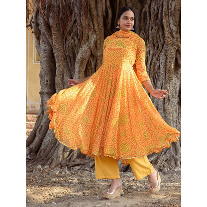 Gulabo Jaipur Naaz Yellow Anarkali (Set of 3)