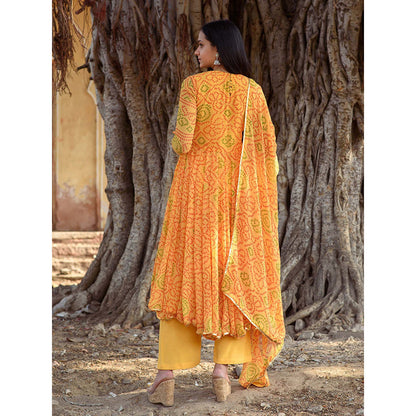 Gulabo Jaipur Naaz Yellow Anarkali (Set of 3)