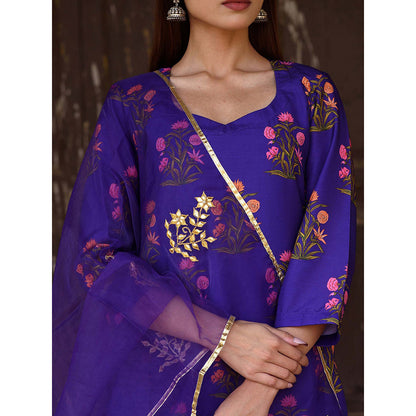 Gulabo Jaipur Purple Mehnaaz Kurta With Pant And Dupatta (Set Of 3)