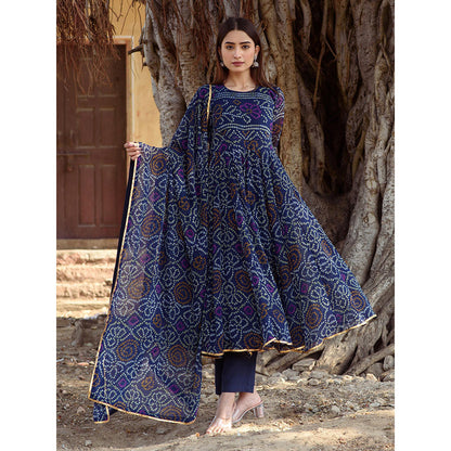Gulabo Jaipur Blue Naaz Anarkali With Pant And Dupatta (Set Of 3)